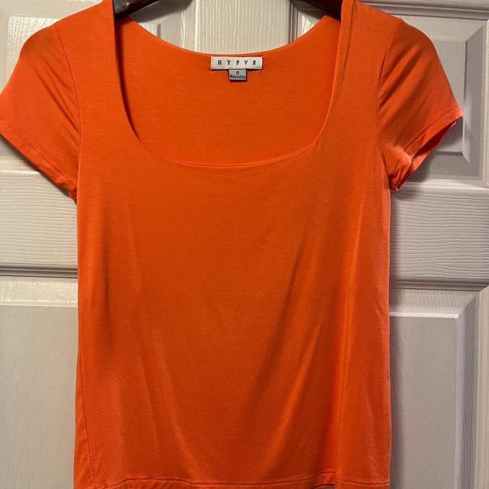 NWOT Women's HYFVE Orange Short Sleeve Top Size S